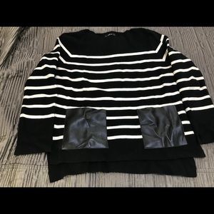 Zara black and white striped sweater